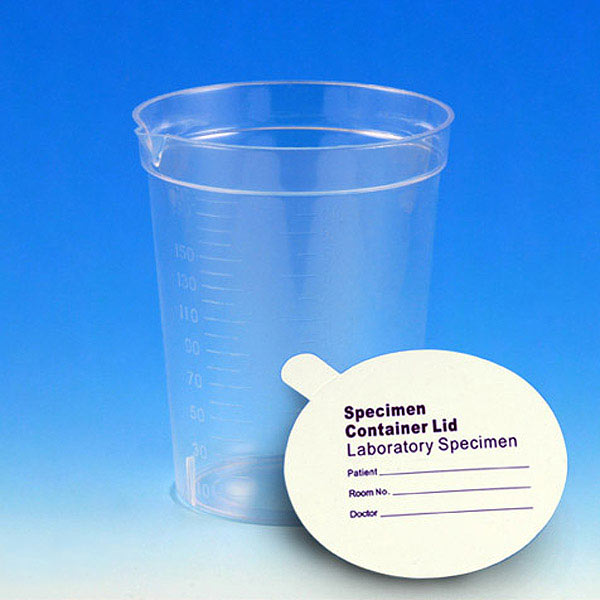 Globe Scientific Specimen Container, 6.5oz, Paper Lid Included in Each Pack, Pour Spout, PS, Graduated, 25/Pack, 20 Packs/Unit Beaker; Pour Spout; Collection Cup